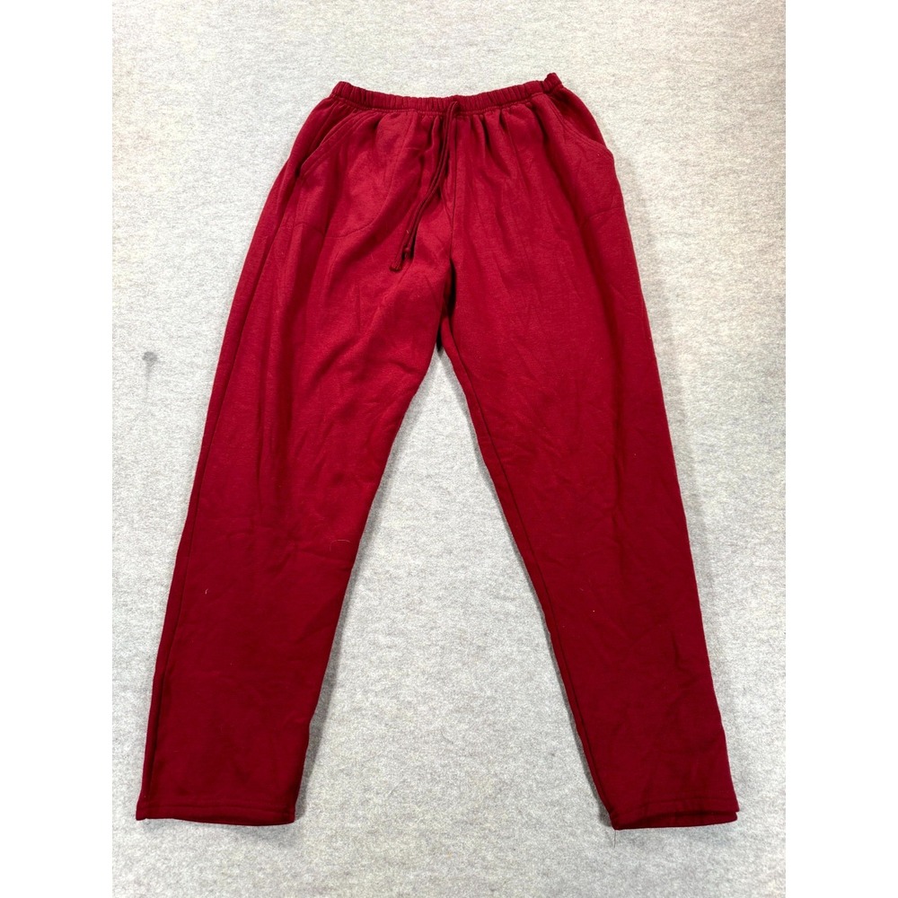 Jennifer Lauren Fleece Sweatpants Womens Medium Red Straight Leg Drawstring